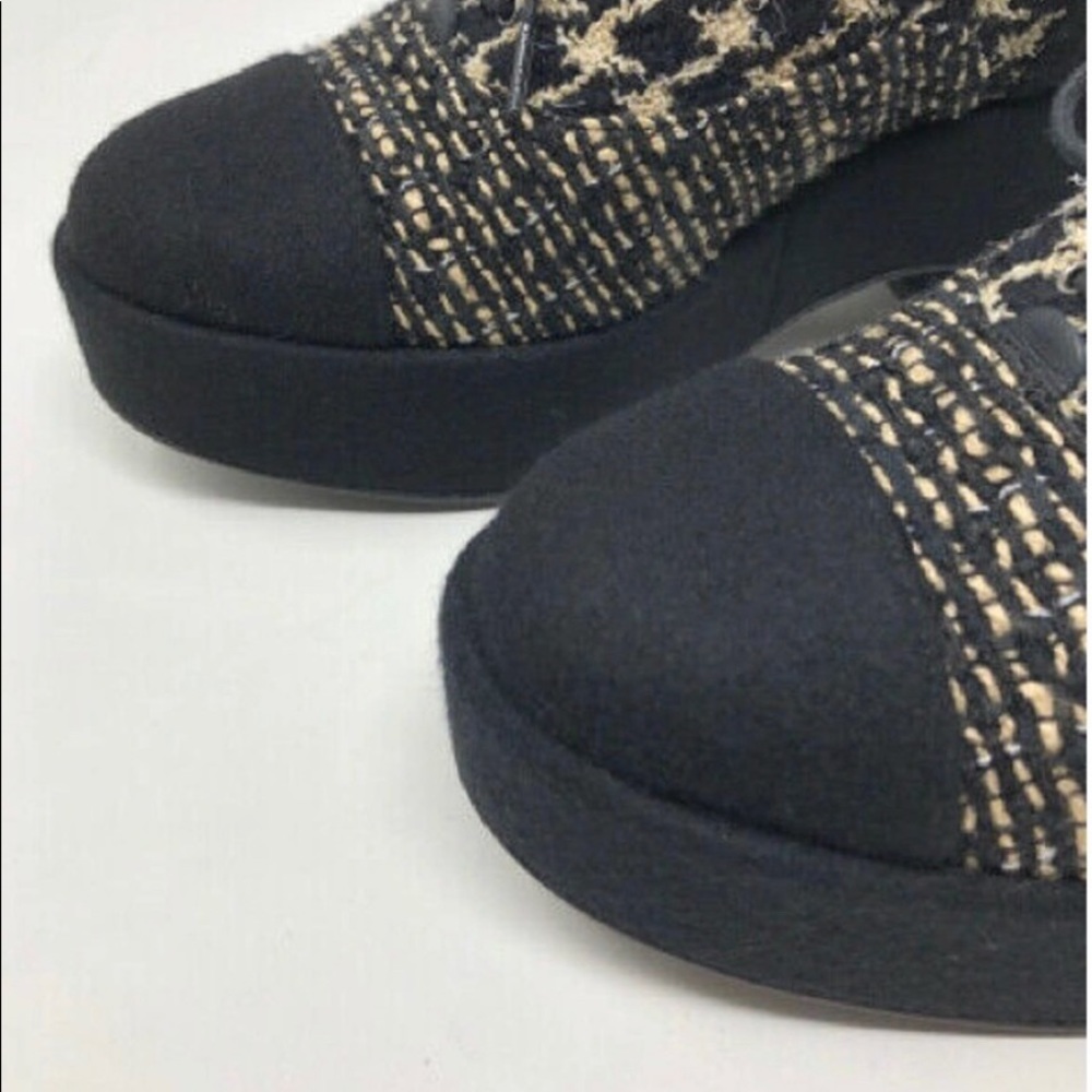 Chanel 36.5 Black Tweed Platform Shoes 2972-7-11621 - Picture 7 of 8